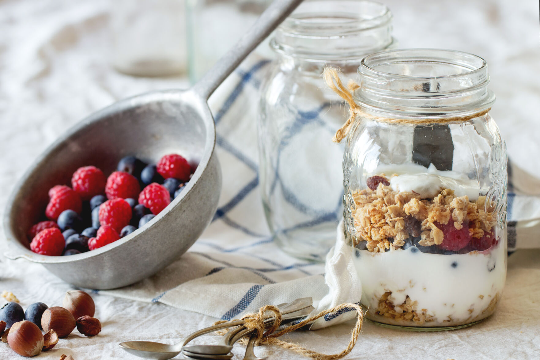 Granola with yogurt, berries